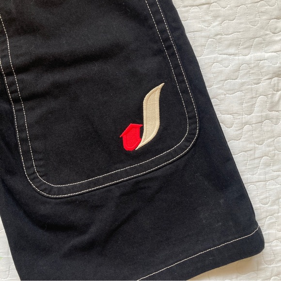 VTG 90s JNCO 14in Inseam Black Denim Shorts βοΈ - Picture 3 of 8